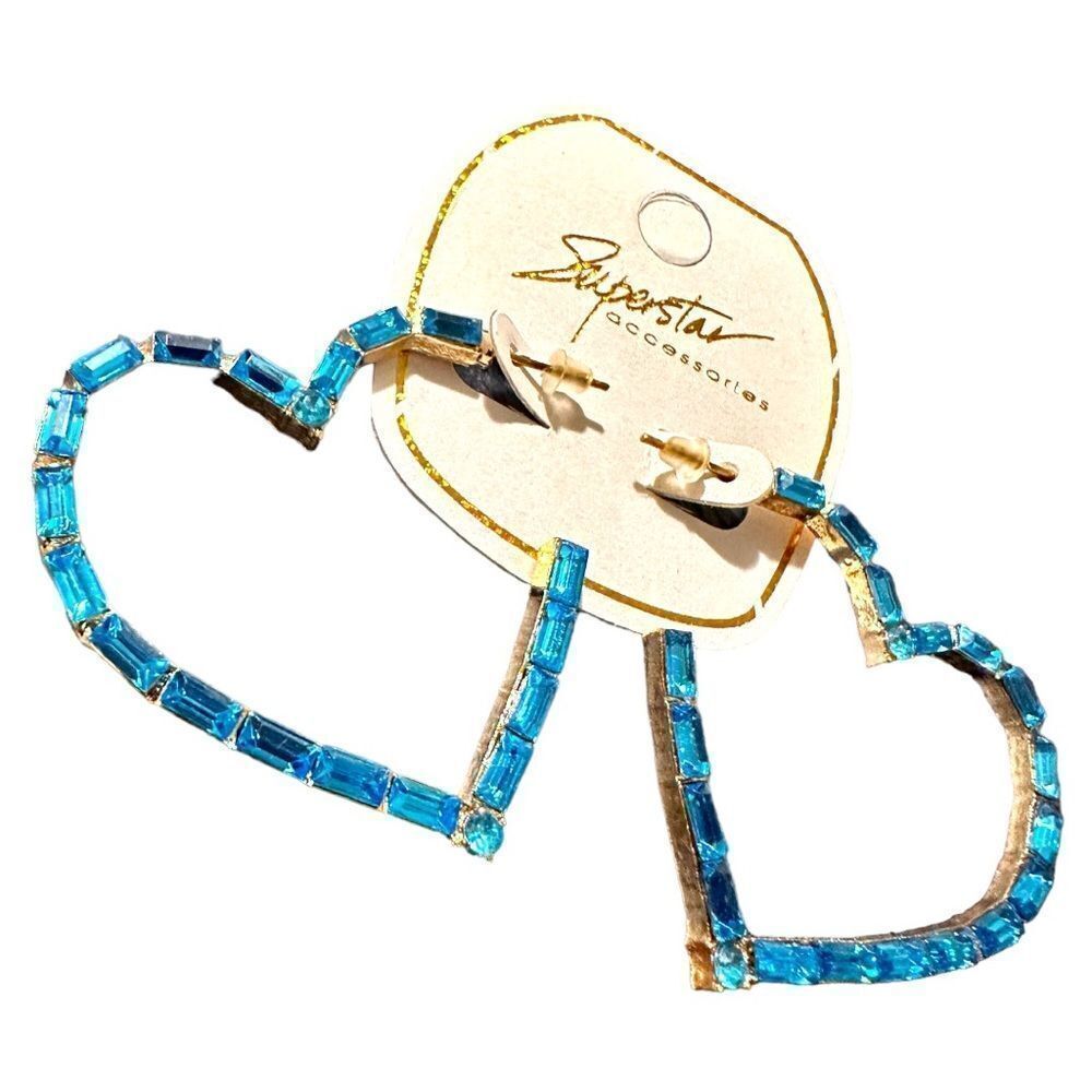 Earrings Women Blue Heart Bohemian
Hoop Cute Trendy Jewelry Earrings
